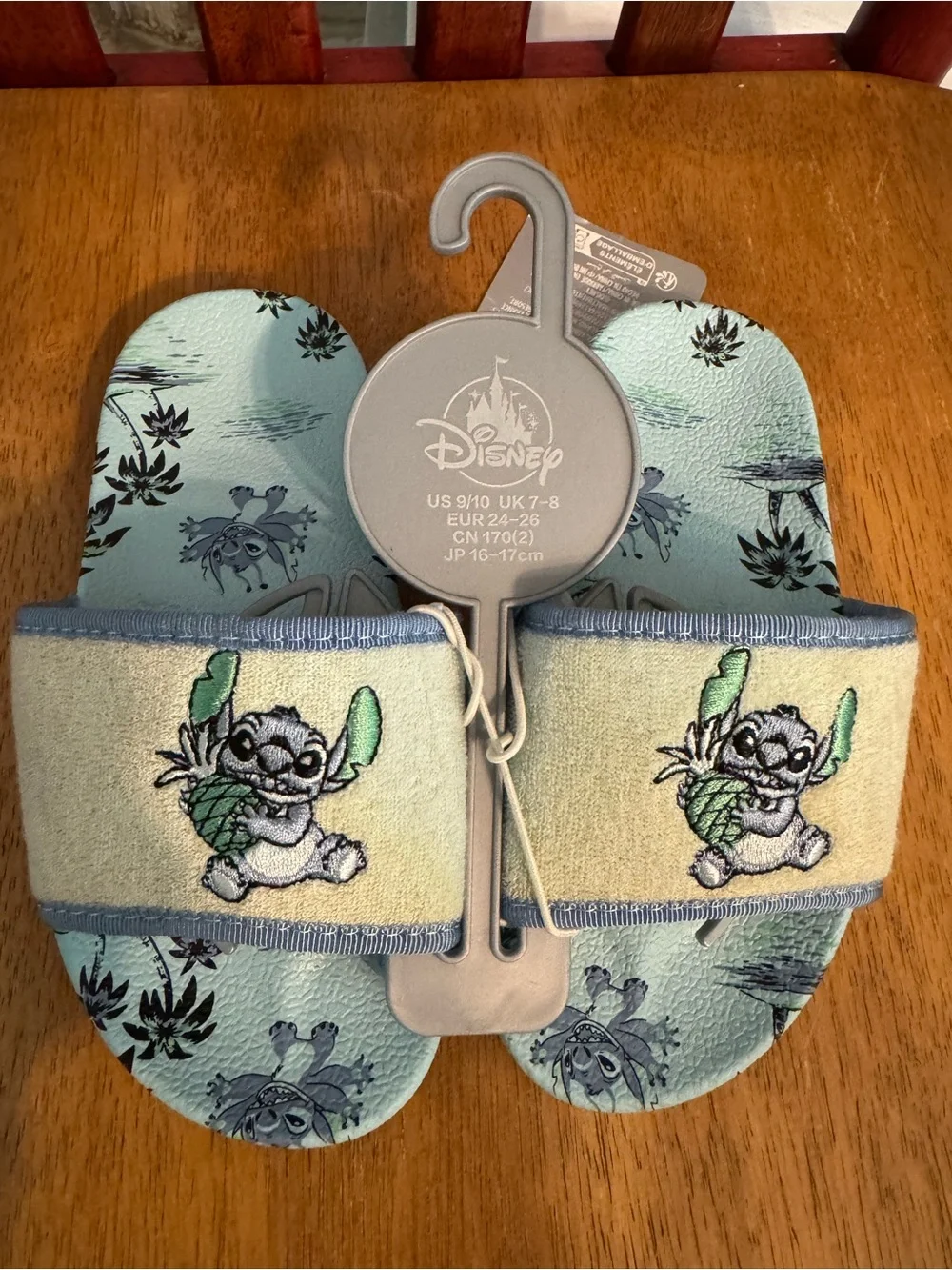 Disney Kids' Stitch Slide Sandals in Light Blue and Mint